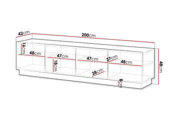 Torvalen Tv-bänk 200 cm - Svart - Möbler - TV- & Mediamöbler - TV bänk & mediabänk