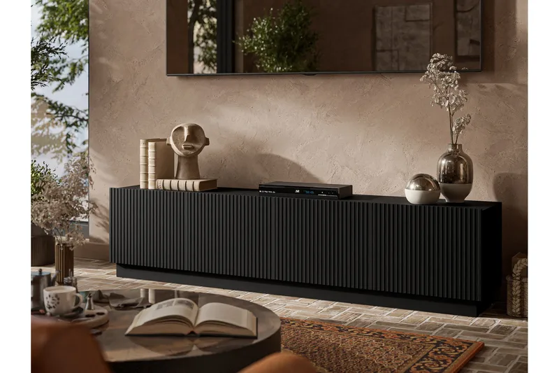 Torvalen Tv-bänk 200 cm - Svart - Möbler - TV- & Mediamöbler - TV bänk & mediabänk