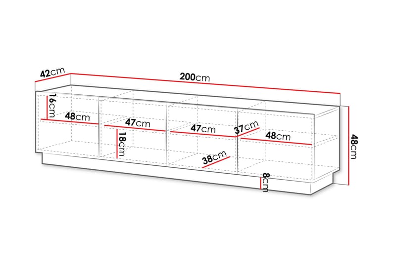 Torvalen Tv-bänk 200 cm - Vit - Möbler - TV- & Mediamöbler - TV bänk & mediabänk