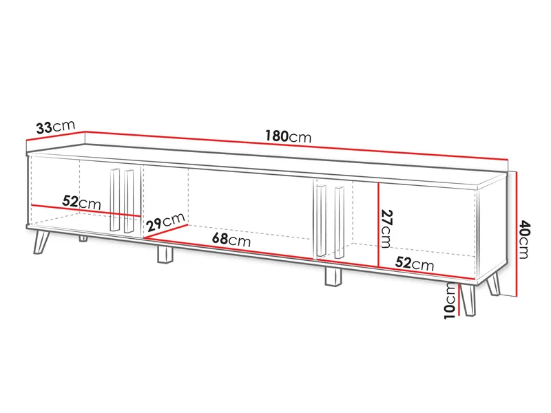 Torvos Tv-bänk 180 cm - Svart - Möbler - TV- & Mediamöbler - TV bänk & mediabänk