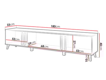 Torvos Tv-bänk 180 cm - Svart - Möbler - TV- & Mediamöbler - TV bänk & mediabänk