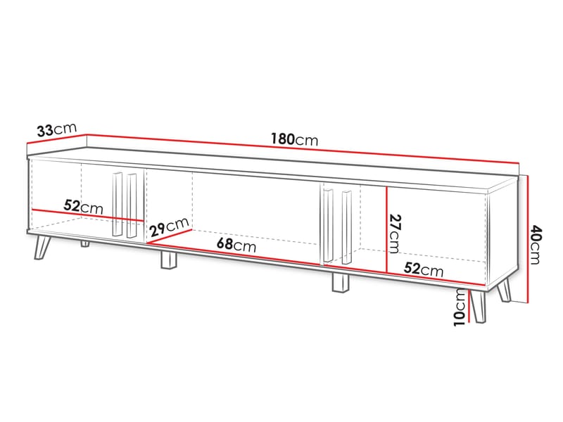 Torvos Tv-bänk 180 cm - Svart - Möbler - TV- & Mediamöbler - TV bänk & mediabänk