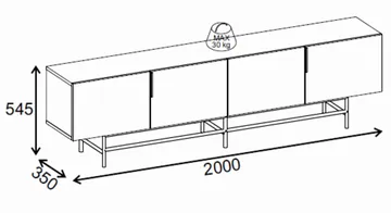 Truvia TV-bänk 200x55x35 cm - Antracit och svart - Möbler - TV- & Mediamöbler - TV bänk & mediabänk