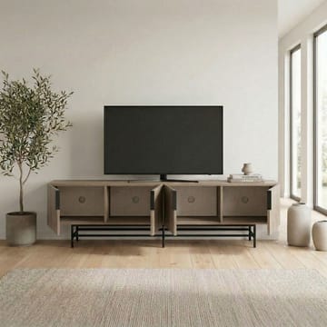 Truvia TV-bänk 200x55x35 cm - naturfärgad ek och svart - Möbler - TV- & Mediamöbler - TV bänk & mediabänk
