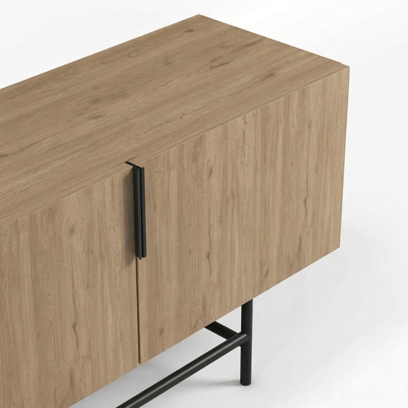 Truvia TV-bänk 200x55x35 cm - naturfärgad ek och svart - Möbler - TV- & Mediamöbler - TV bänk & mediabänk