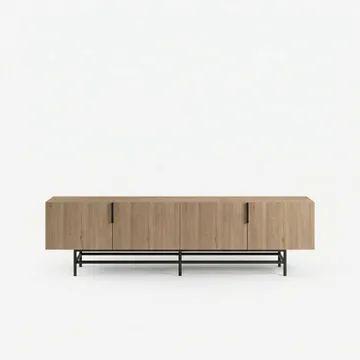 Truvia TV-bänk 200x55x35 cm - naturfärgad ek och svart - Möbler - TV- & Mediamöbler - TV bänk & mediabänk