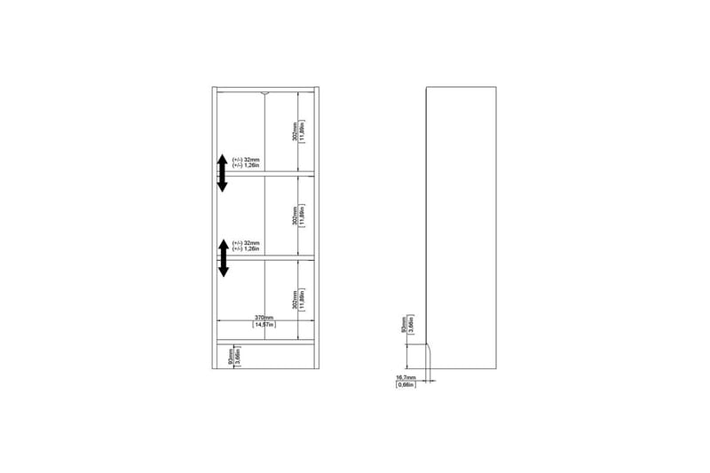 Trysil Bokhylla 107 cm - Vit - Förvaring - Hylla - Bokhylla