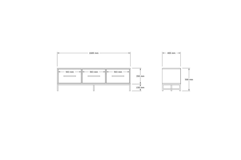 Tukums Tv-bänk 160 cm - Rödfärgat trä - Möbler - TV- & Mediamöbler - TV bänk & mediabänk