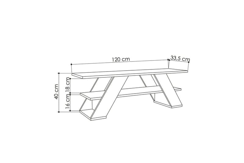Tv-bänk & mediabänk Homitis TV-bänk Janesh Antracit,Vit - Möbler - TV- & Mediamöbler - TV bänk & mediabänk