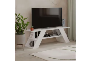 Tv-bänk & mediabänk Homitis TV-bänk Janesh Vit - Möbler - TV- & Mediamöbler - TV bänk & mediabänk