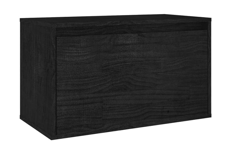 Tv-bänk 7 st svart massiv furu - Svart - TV bänk & mediabänk