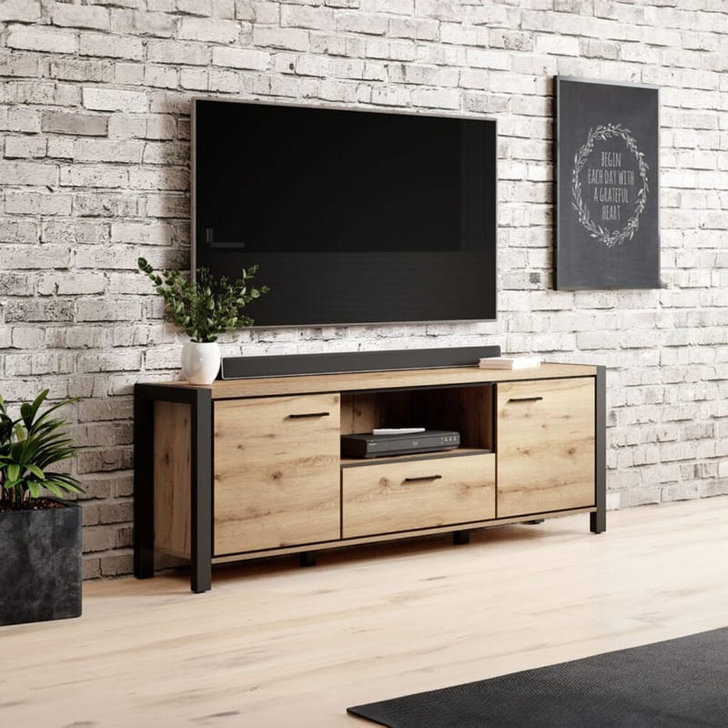 Tv-bänk Aktiv 2 dörrar 1 låda - 180 cm - Möbler - TV- & Mediamöbler - TV bänk & mediabänk