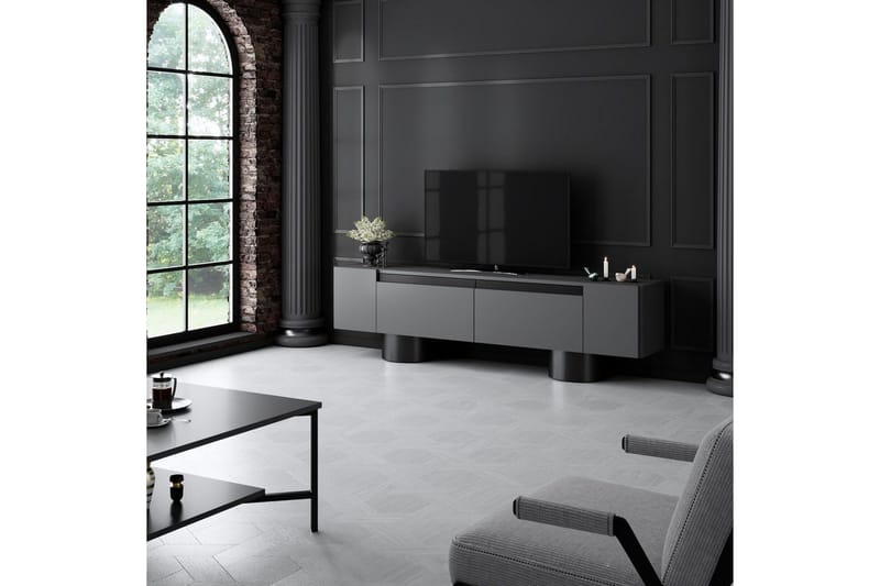 TV-bänk Antracit / Svart - Antracit / Svart - Möbler - TV- & Mediamöbler - TV bänk & mediabänk