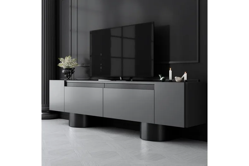 TV-bänk Antracit / Svart - Antracit / Svart - Möbler - TV- & Mediamöbler - TV bänk & mediabänk