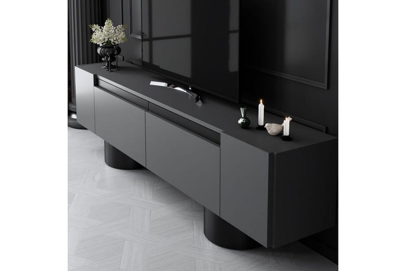 TV-bänk Antracit / Svart - Antracit / Svart - Möbler - TV- & Mediamöbler - TV bänk & mediabänk