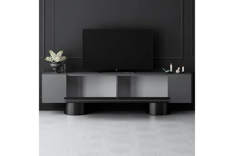 TV-bänk Antracit / Svart - Antracit / Svart - Möbler - TV- & Mediamöbler - TV bänk & mediabänk