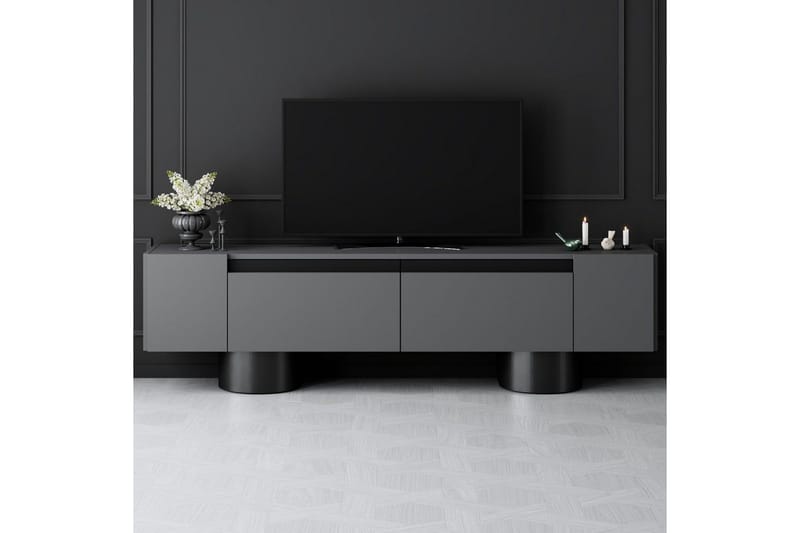 TV-bänk Antracit / Svart - Antracit / Svart - Möbler - TV- & Mediamöbler - TV bänk & mediabänk