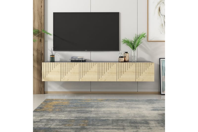 Tv-bänk Artemis 180x37 cm Brun/Svart - Hanah Home - TV bänk & mediabänk