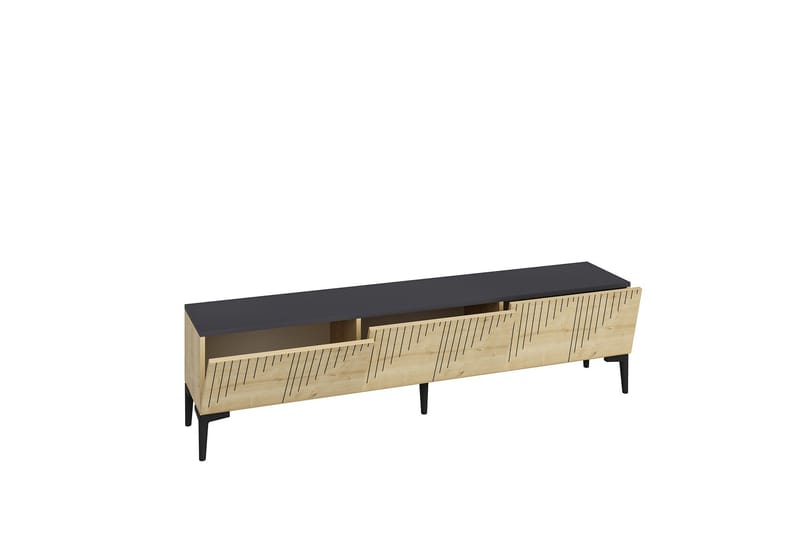 Tv-bänk Artemis 180x37 cm Brun/Svart - Hanah Home - Möbler - TV- & Mediamöbler - TV bänk & mediabänk