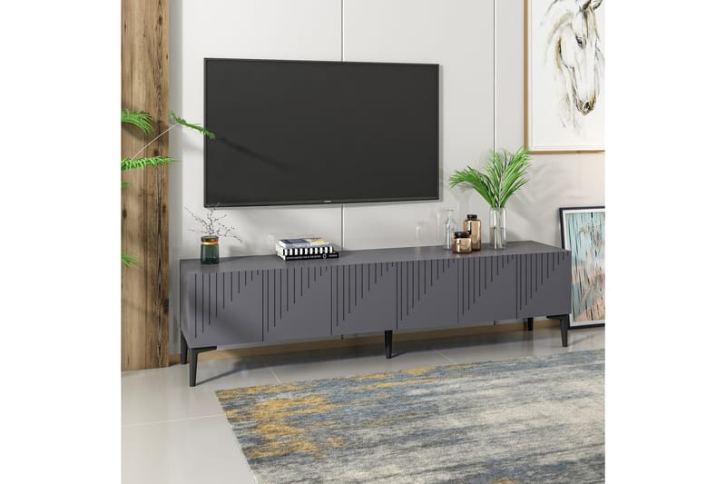 Tv-bänk Artemis 180x37 cm Svart - Hanah Home - TV bänk & mediabänk