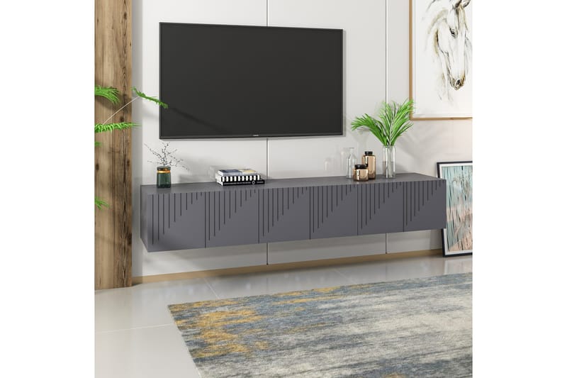 Tv-bänk Artemis 180x37 cm Svart - Hanah Home - TV bänk & mediabänk