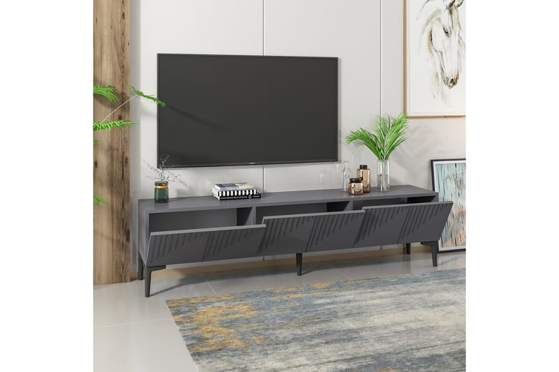 Tv-bänk Artemis 180x37 cm Svart - Hanah Home - TV bänk & mediabänk