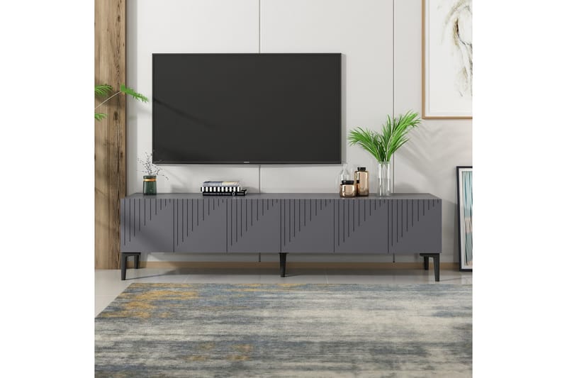 Tv-bänk Artemis 180x37 cm Svart - Hanah Home - Möbler - TV- & Mediamöbler - TV bänk & mediabänk