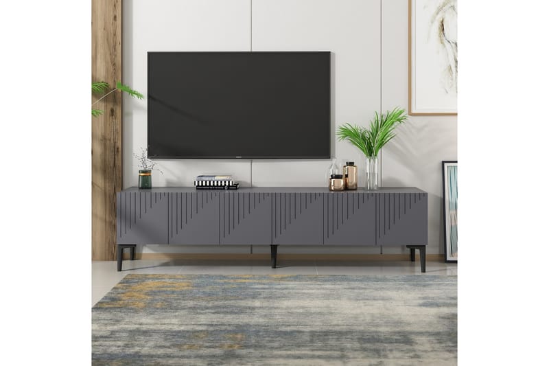 Tv-bänk Artemis 180x37 cm Svart - Hanah Home - TV bänk & mediabänk