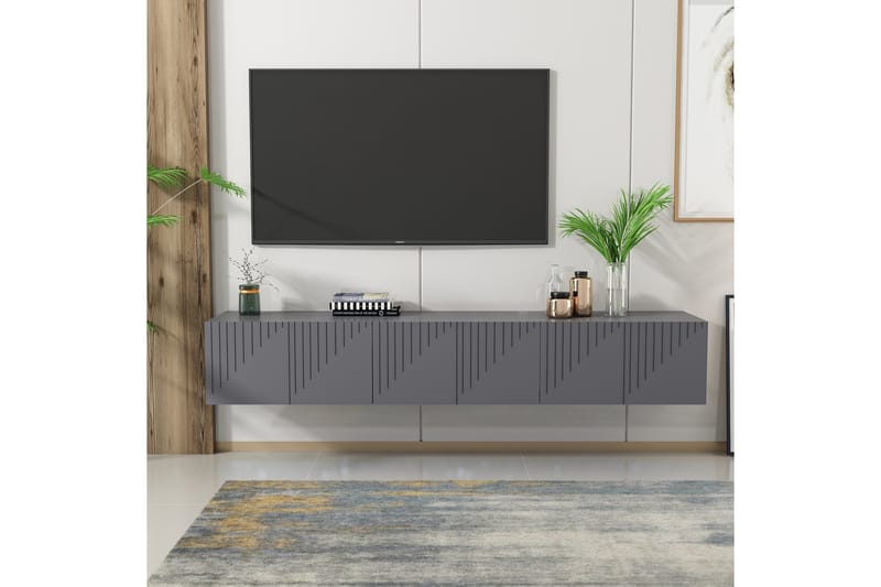 Tv-bänk Artemis 180x37 cm Svart - Hanah Home - TV bänk & mediabänk