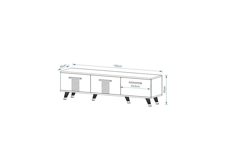 Tv-bänk Asimo 150x35 cm Brun - Hanah Home - Möbler - TV- & Mediamöbler - TV bänk & mediabänk