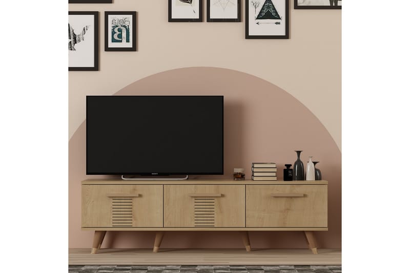 Tv-bänk Asimo 150x35 cm Brun - Hanah Home - Möbler - TV- & Mediamöbler - TV bänk & mediabänk