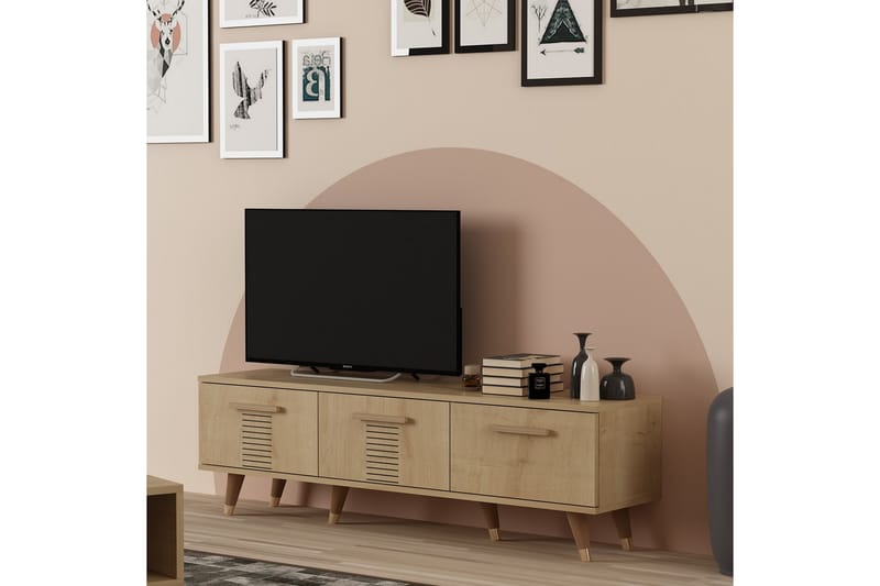 Tv-bänk Asimo 150x35 cm Brun - Hanah Home - Möbler - TV- & Mediamöbler - TV bänk & mediabänk