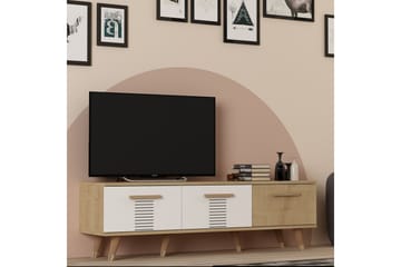Tv-bänk Asimo 150x35 cm Brun/Vit - Hanah Home - Möbler - TV- & Mediamöbler - TV bänk & mediabänk