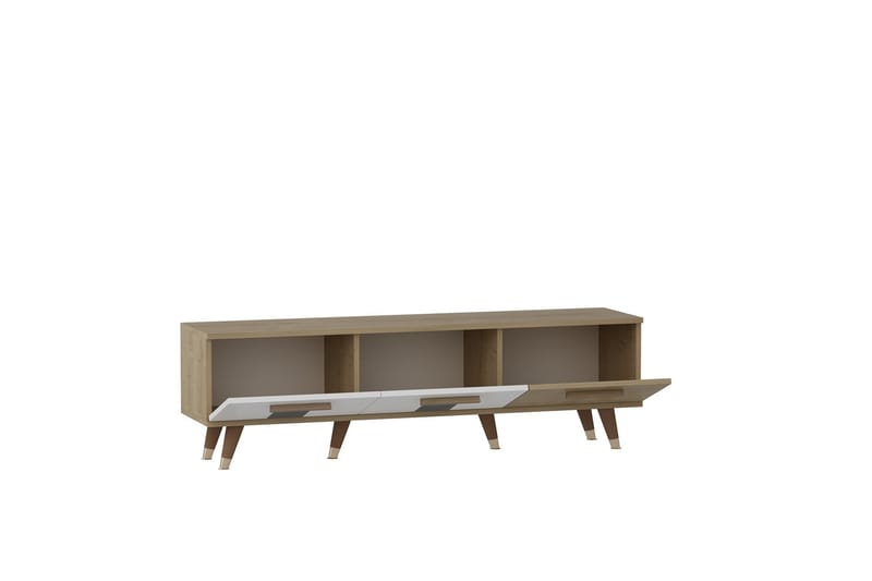 Tv-bänk Asimo 150x35 cm Brun/Vit - Hanah Home - Möbler - TV- & Mediamöbler - TV bänk & mediabänk