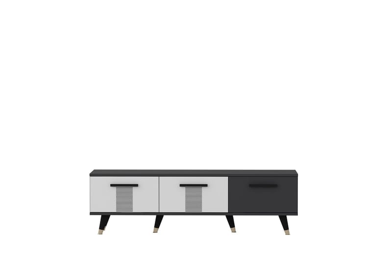 Tv-bänk Asimo 150x35 cm Svart/Vit - Hanah Home - Möbler - TV- & Mediamöbler - TV bänk & mediabänk