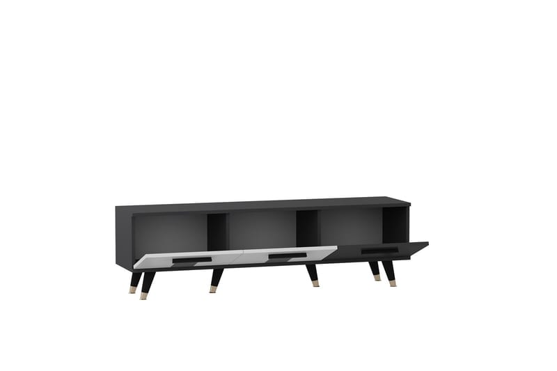 Tv-bänk Asimo 150x35 cm Svart/Vit - Hanah Home - Möbler - TV- & Mediamöbler - TV bänk & mediabänk
