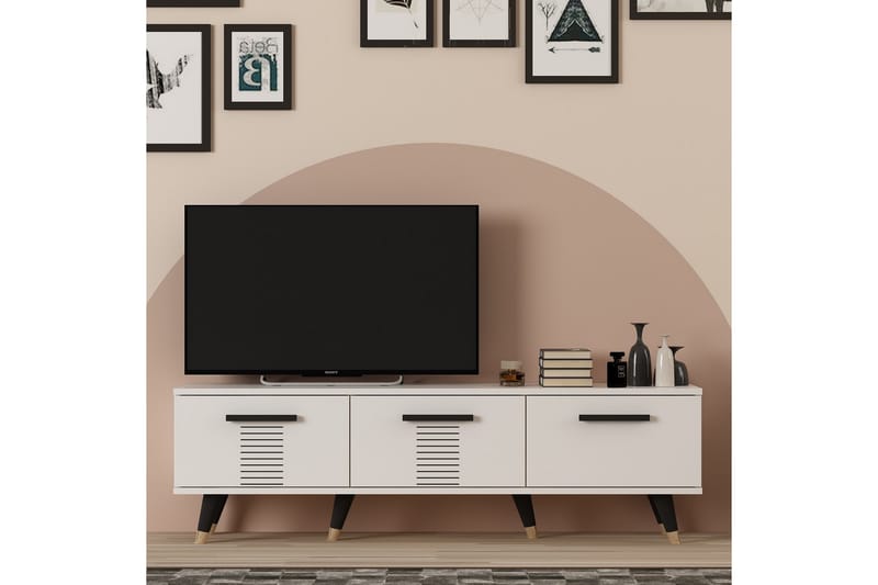 Tv-bänk Asimo 150x35 cm Vit - Hanah Home - Möbler - TV- & Mediamöbler - TV bänk & mediabänk