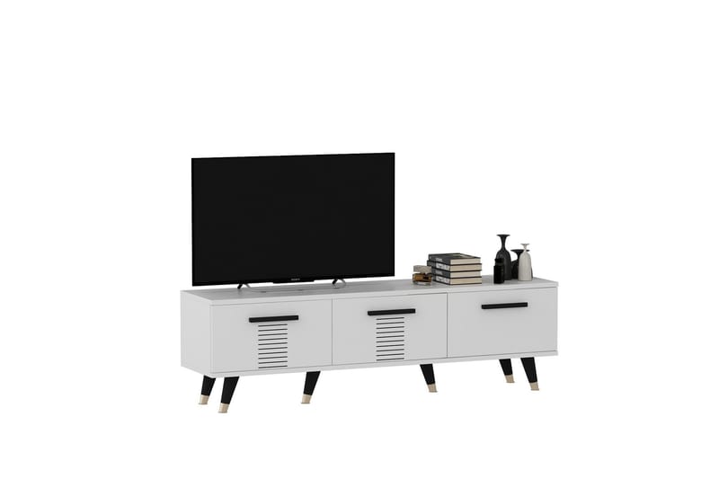 Tv-bänk Asimo 150x35 cm Vit - Hanah Home - Möbler - TV- & Mediamöbler - TV bänk & mediabänk
