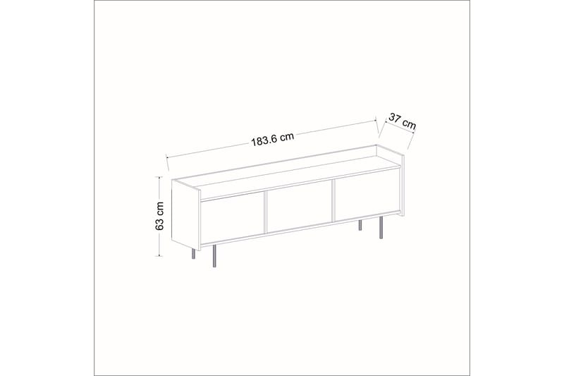 Tv-bänk Atlas 183,6x37 cm Vit - Hanah Home - TV bänk & mediabänk