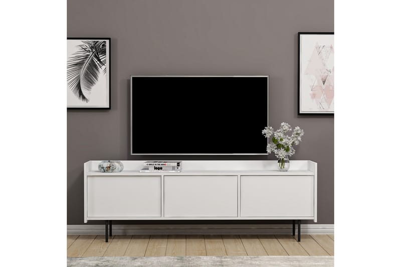 Tv-bänk Atlas 183,6x37 cm Vit - Hanah Home - TV bänk & mediabänk
