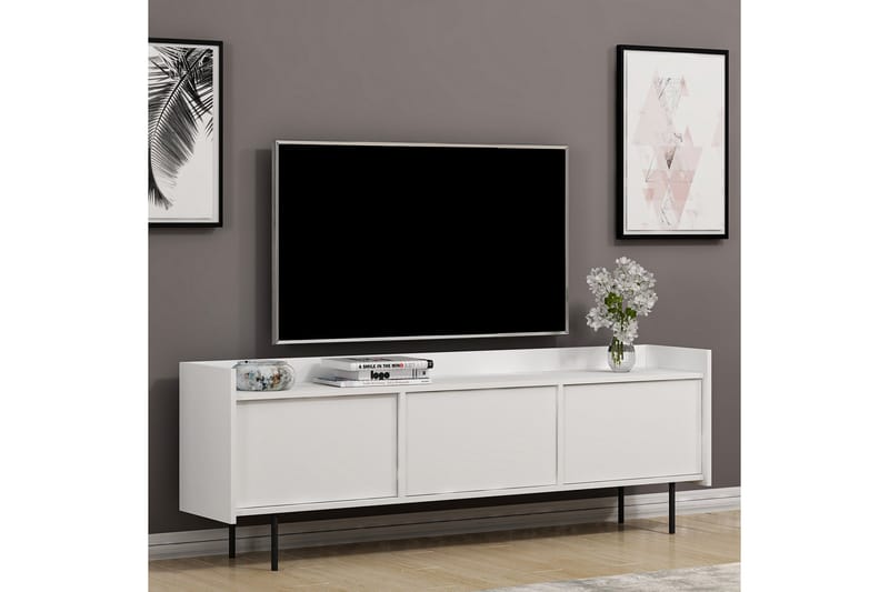 Tv-bänk Atlas 183,6x37 cm Vit - Hanah Home - TV bänk & mediabänk