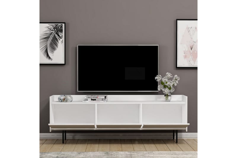 Tv-bänk Atlas 183,6x37 cm Vit - Hanah Home - TV bänk & mediabänk