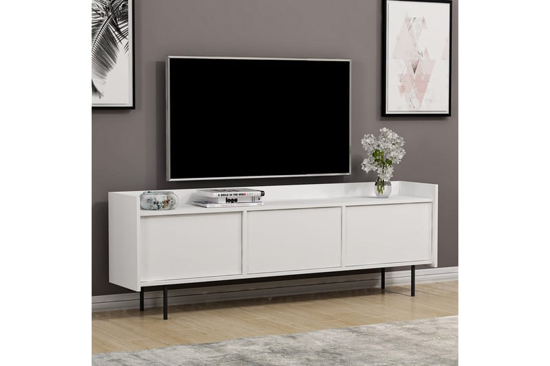 Tv-bänk Atlas 183,6x37 cm Vit - Hanah Home - TV bänk & mediabänk