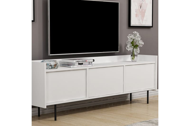 Tv-bänk Atlas 183,6x37 cm Vit - Hanah Home - TV bänk & mediabänk