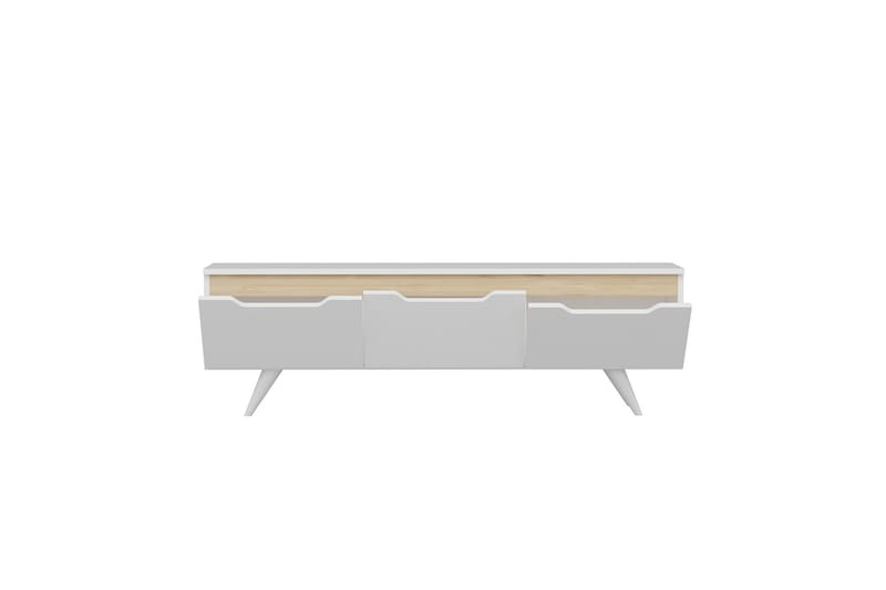 Tv-bänk Babice 150x35 cm Vit/Brun - Hanah Home - Möbler - TV- & Mediamöbler - TV bänk & mediabänk