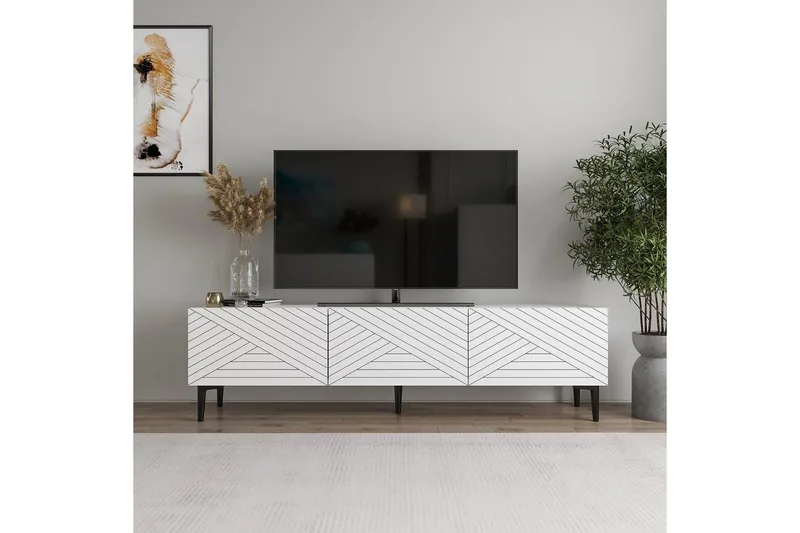TV-bänk Botswana Vit - Vit - Möbler - TV- & Mediamöbler - TV bänk & mediabänk