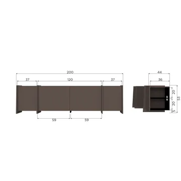 Tv-bänk Brock 200 cm - Mellanbrun - Möbler - TV- & Mediamöbler - TV bänk & mediabänk