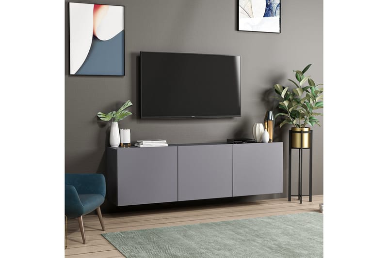 Tv-bänk Bruce 150x31 cm Svart - Hanah Home - Möbler - TV- & Mediamöbler - TV bänk & mediabänk