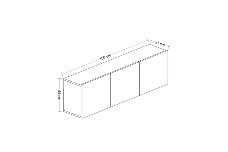 Tv-bänk Bruce 150x31 cm Svart - Hanah Home - TV bänk & mediabänk