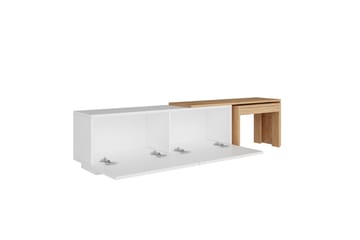 Tv-bänk Cambodia 180 cm - Vit/Brun - Möbler - TV- & Mediamöbler - TV bänk & mediabänk